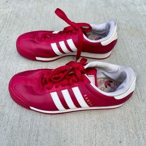 Adidas Samoa Lace Up Sneaker Womens Size 9 dark pink leather